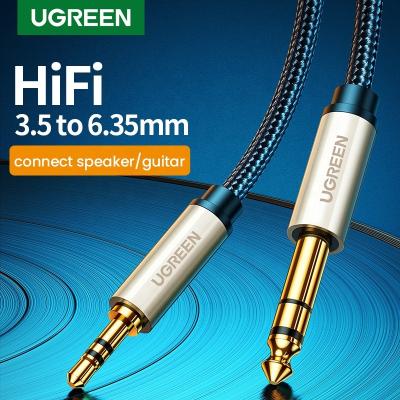 China The Ugreen camera cable aux. 3.5mm To 6.35mm Adapter For Mixer Amplifier CD Player Speaker Gold Plated 3.5 Jack To 6.5 Jack Male Audio Cable for sale