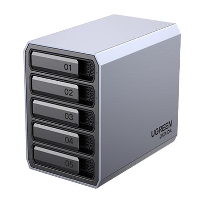 China UGREEN Aluminum HDD Docking Station 5 Bay USB 3.0 To SATA 3.5 2.5 Inch HDD 90TB External Hard Drive Enclosure With RAID Mode Storage for sale