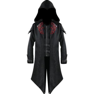 China Party Equalizing Steampunk Killer Tailcoat Women Cosplay Costume Medieval Mens Halloween Costume Hooded Jacket Victorian Gothic Coat for sale