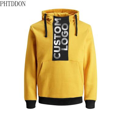 China Viable USA Rank Yellow Logo Print Cotton High Quality 2d Hip Hop Hoodies Streetwear Custom Fleece Plus Size Hoodies Men for sale