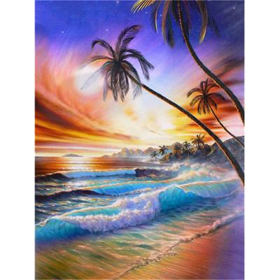 China Wholesale Landscape Embroidery Inlay Kit Scenery Cross Stitch Sunset Diy Diamond Painting Full Customization Rhinestone Drill for Home Decor for sale