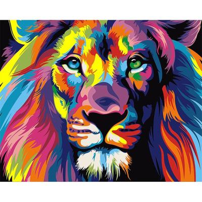 China Modern Full Square/Round Drill Embroidery DIY Animal Lion Picture 3D Cross Stitch 5D Colorful Home Decor Diamond Painting For Gift for sale