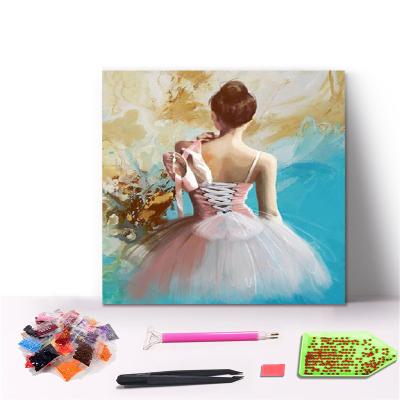 China New Arrival Eco-friendly Diy Full Drill Handmade Colorful Art Work Wall Decoration Diamond Painting Modern Ballet Dancer For Home Decor for sale