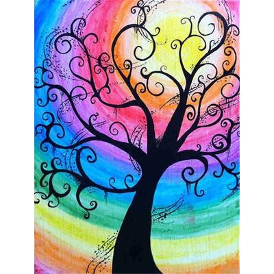 China Custom Customization Painting With Diamonds Full Square Landscape Tree Around Rhinestone Mosaic Flower Picture Diy Diamond Painting For Home Decor for sale