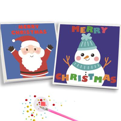 China Cartoon Diy New Year Christmas Decorations Handmade Snowman Ornaments Full Dril 5D Diamond Painting Christmas Kids On Canvas for sale