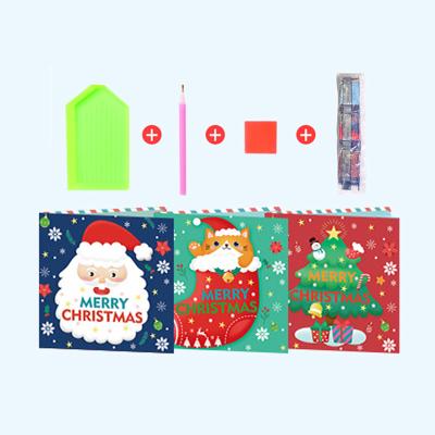 China Personalized Handmade Christmas Card Santa Claus Figure Christmas Gift Greeting Kids Xmas Happy New Year Diy Customization 5D Diamond Painting for sale