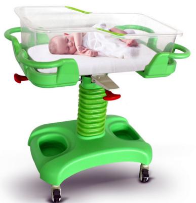 China Best Selling 905*535*780-980Mm Hospital Cradle With Casters Hospital Baby Bed Trolley for sale