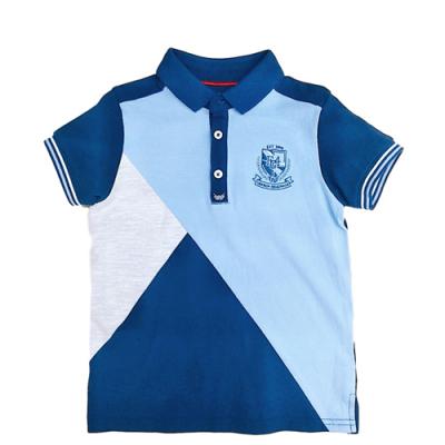 China Custom Multi Color Solid Color Anti-pilling Logo Cotton Ribbed Striped Neck Polo Shirts Tees For Big Little Boy Kids Shirts Polo Shirts for sale