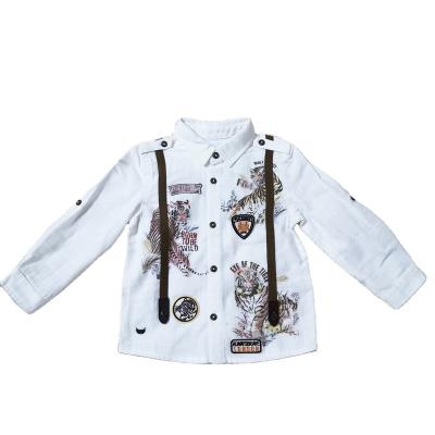 China Breathable Wholesale Boys Quality Clothes Pure Cotton Baby Boy Fashion Long Sleeve Kids Shirt for sale