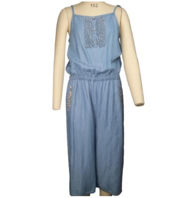 China Square Harness Patterns Anti-Shrink Collar Long Pants Baby Jeans Kids Overalls for sale