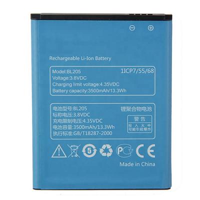 China Original New Mobile Phone OEM BL205 3.8V 3500mAh Replacement Mobile Phone Battery For Lenovo P770 for sale