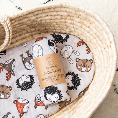 China Neutral Anti Dust Mite Pattern Amazon Baby Cot Sale Crib Protector Hot Neutral Jersey Knit 100% Organic Cotton Muslin Wrap Wrap 120*120cm for sale