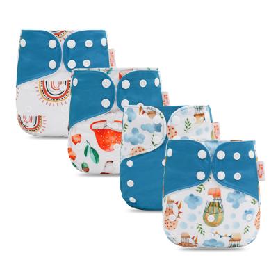 China Best Selling Cloth Diaper Printed Baby Cloth Pocket Terry Diaper Liners Bamboo Diapers for sale