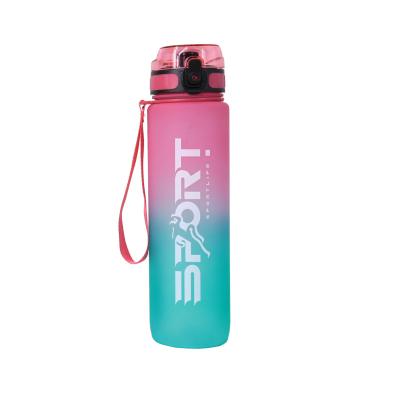 China Viable Suitable for Gym Fitness Fitness Mouth Tritan 1000ml BPA Free Wide Plastic Outdoor Sports Inspirational Water Bottle for sale