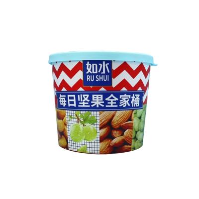 China Viable Custom Exquisite LOGO 2.5L Nut Cookie Packing Box Chocolate Packing Bucket High Quality Bucket Viable for sale