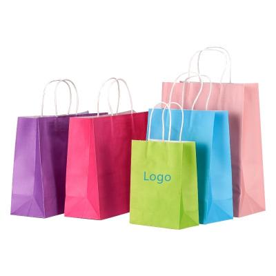 China Recycled Materials Color Kraft Paper Bag Custom Paper Shopping Bags With Handles for sale