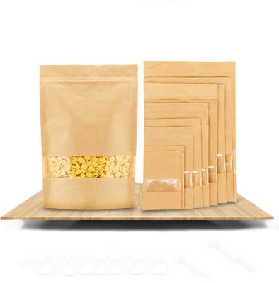 China Recycled Food Grade Kraft Paper Bag Food Grade Kraft Paper Bag Eco-friendly Materials Zip Lock Different Size Waterproof Bag Eco-friendly Packaging Bag for sale