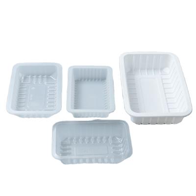 China Food Fruit Bento Tray Black Plastic Disposal Food Disposable Plastic Tray for sale