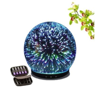 China 3D Car Glass Bottle Electric Aroma Essential Oil Glass Diffuser With Firework Display for sale