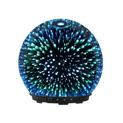 China Hotel 250ml 3D Glass Essential Oil Diffuser Cool Mist Aroma Humidifier For Home Decoration for sale