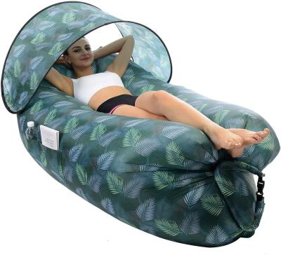 China Nylon Inflatable Sofa Air Sofa With Sunshade For Beach for sale