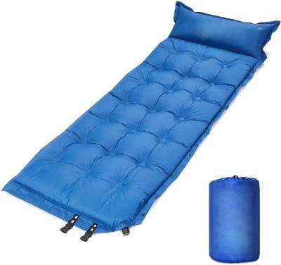 China Self-inflating PVC sleep pad for camping with ultralight pillows and air holes and comfortable foam sleep pad for travel for sale