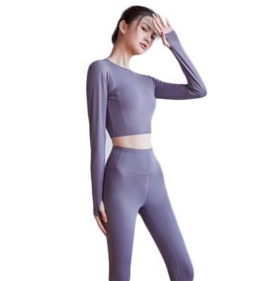 China New Arrival Seamless Long Sleeve Yoga Suit Women's Casual Yoga Suit Breathable Fitness Sportswear for sale