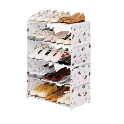 China (Size) Wholesale Adjustable Portable Folding Cloth Shoe Rack Organizer Shoe Cabinet Shoes Storage for sale