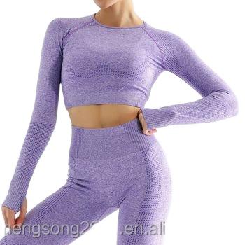 China New Viable Tight Outdoor Sports Fitness Tops Running Long Sleeves Polka Dot Style Sports Shirt Yoga Wear Tops Women for sale