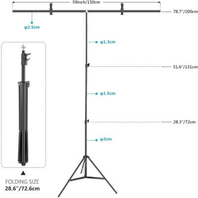 China Durable 2x1.5M Backdrop Stand T Backdrop Support Bracket For Photo Studio Props for sale