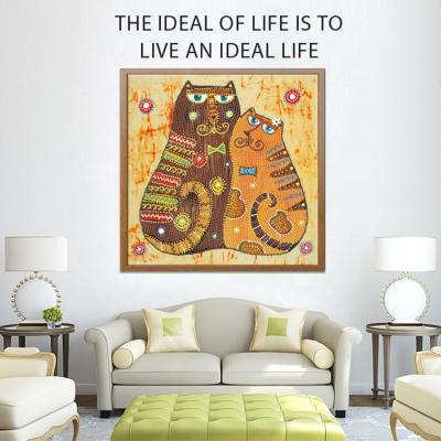 China American Style Decorative Arts And Crafts Animals 40*40CM 5d DIY Diamond Painting Special Shaped Diamond Painting for sale