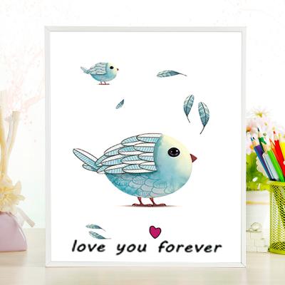 China New frame 30*40CM classic/postmodern handmade white crystal diamond mini bird painting educational toy for children for sale