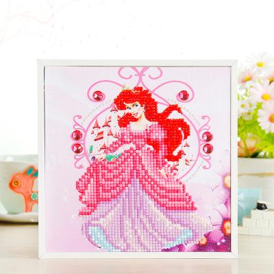 China Personalized Educational Romantic Princess Round Crystal Diamond Painting from Toy Mini White Frame Diamond Painting Customization for sale