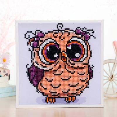 China New Arrival Modern Mini White Frame 5d Diamond Painting 20*20CM DIY Diamond Painting Owl For Children for sale