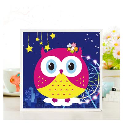 China Educational Animal Cartoon Mini Toy DIY Frame 20*20CM Diamond Painting White Owl for sale