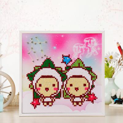 China Custom Frame 20*20CM Cartoon Mini Customization Constellation Pattern Personalized White Crystal Diamond Painting for sale