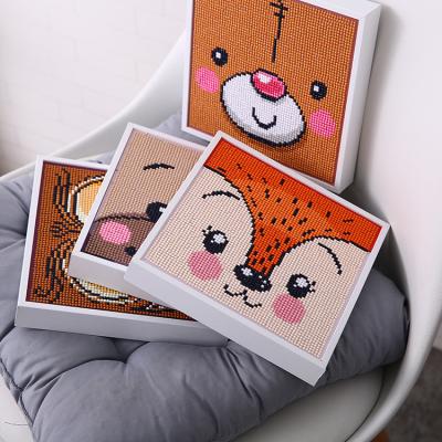 China Custom Fashionable CARTOON Diamond Painting Picture Animals of Mini White Frame Full Drill Diamond Painting 20*20CM DIY Customization for sale