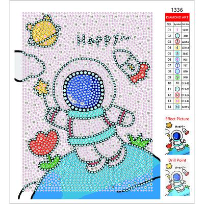 China Modern Diy Opens Mini White Frame Children Astronaut Painting By Number Kits Crystal Diamond Full Drill Diamond Painting For Ki for sale