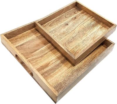 China Eco-Friendly Ottoman Rectangular Nesting Storage Tray For Home Kitchen Set Of 2 for sale