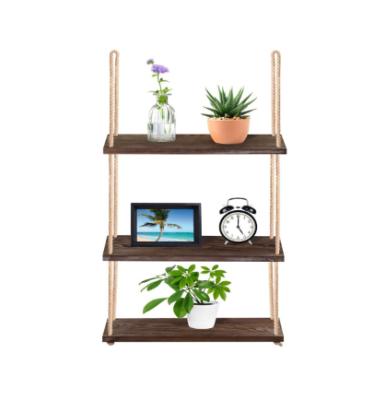 China Eco-Friendly 3 Tier Wooden Swing Shelf Storage Hanging Shelves for sale