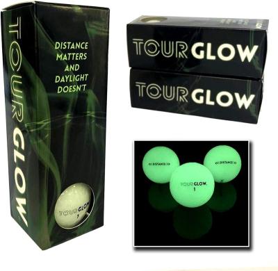 China Dupont Surlyn Cover UV Flashlight Rechargeable Fluorescent Golf Balls Training Glow In The Dark At Night for sale