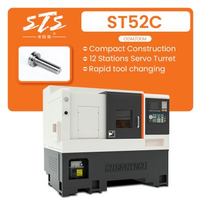 China Building Material Stores Syntec MT5 Tailstock Brand ST52C Chinese Servo Turret CNC Turn Hydraulic for sale