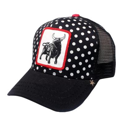 China Mesh Closure Breathable Adjustable Baseball Cap Black Trucker Cap Hat Embroidery JOINT Animal Summer Snapback for sale