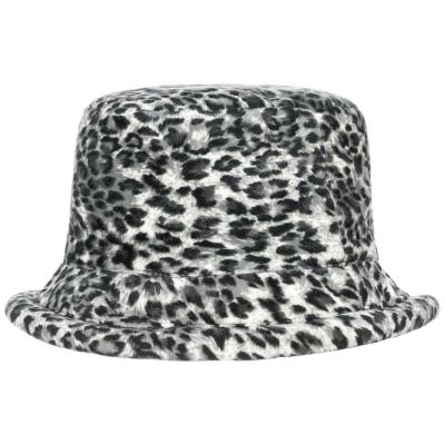 China Character Leopard Print Polyester Bucket Hat Summer Boonie Outdoor Sport Reversible Casual Sun Hat Wholesale for sale