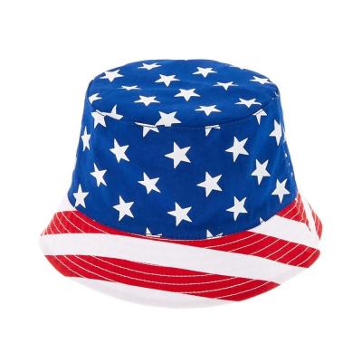 China Reversible Outdoor Casual Women Men's Boonie Sun Summer Bucket Hat Character American Flag Cotton Unisex Wholesale for sale