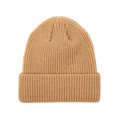 China COMMON Noah Plain Solid Color Knit Acrylic Skull Beanie Women Men Simple Basic Winter Empty Hat With Cuff Wholesale for sale