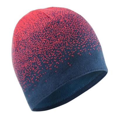 China COMMON Cuffless Rated Colors Subtle Graphics Knit Acrylic Ski Beanie Warm Fleece Winter Hat Wholesale for sale