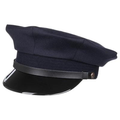 China Military Army Pilot High Quality Simple Uniform Police Officer Cosplay Party Cap Navy Blue Character Peaked Hat for sale