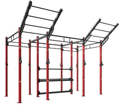 China Universal Multifunctional Outdoor Fitness Rig Crossfit Rack Freestanding Gym Equipment with Cliff Hangers for Bodybuilding for sale