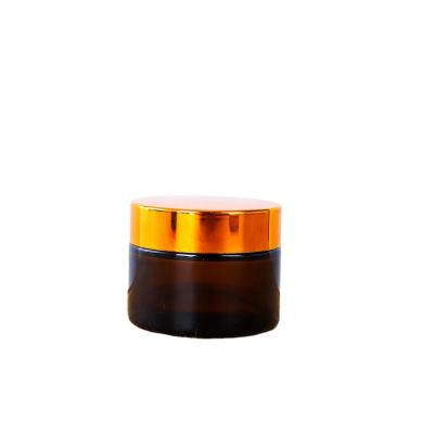 China Care Maker Manufactures 5-50ml Personal Gold Screw Lid Skin Care Cream Personal Frosted Glass Silvery Black Jar for sale